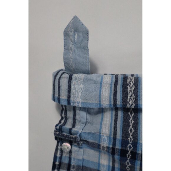 Prestwick & Moore Blue Plaid Button-Up Shirt Size Medium - Picture 6 of 11